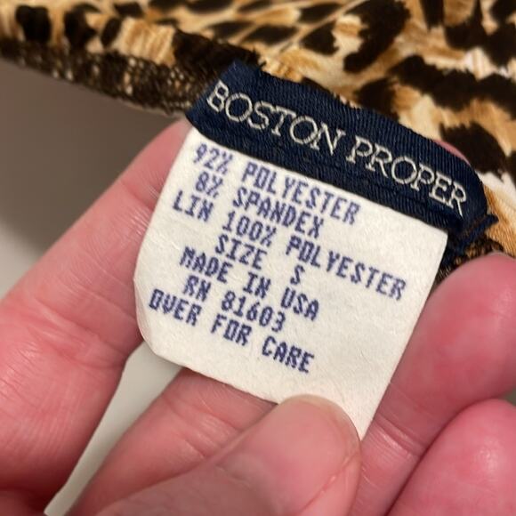 Boston Proper Animal Print Hardware Detail halter Dress Size Small Made in USA - Picture 6 of 6